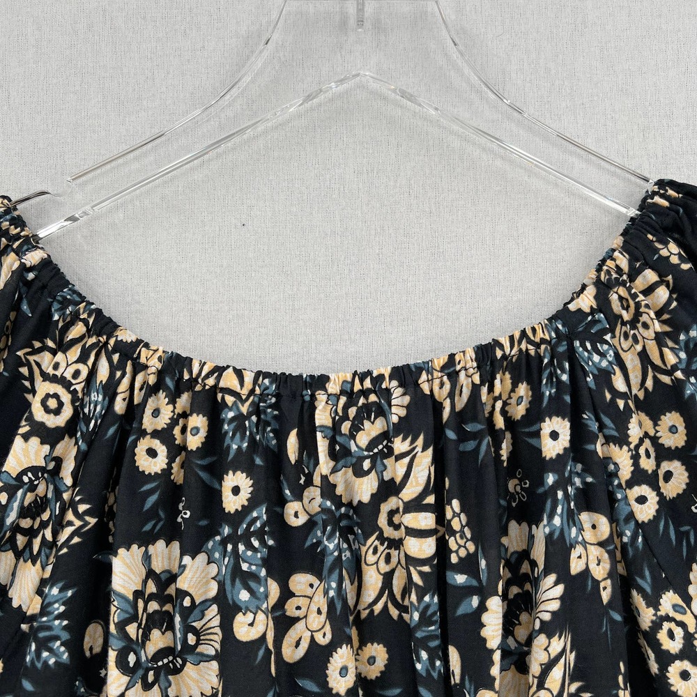 TIARE HAWAII Shirt Womens One Size Black Floral Lover Off the Shoulder Crop Top - Picture 7 of 12
